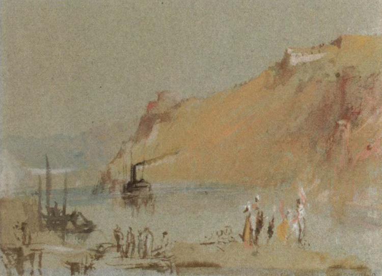 J.M.W. Turner river scene with steamboat oil painting picture